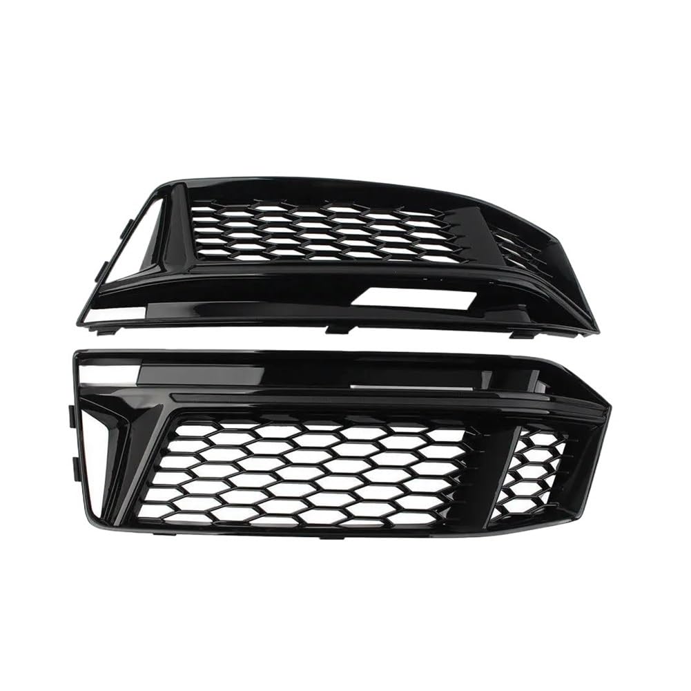 Auto-Frontgitter 1 Paar Auto-Frontstoßstange Nebelscheinwerfer-Kühlergrill-Abdeckung Mesh Nebelscheinwerfergrill Für A4 S4 B9 S-Linie 2016 2017 2018 Auto-Frontgrill(Glossy Black) von AUGUST SNOW