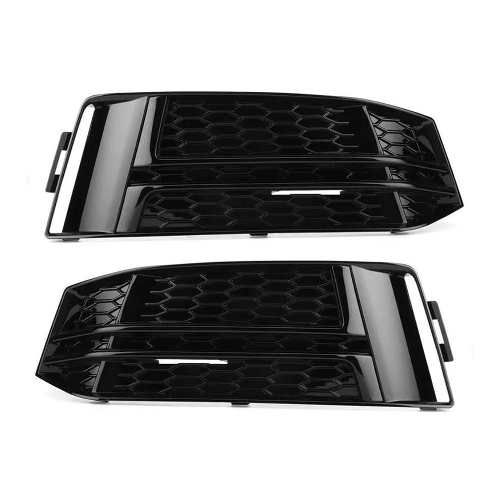 Auto-Frontgitter 1 Paar Auto-Frontstoßstange Nebelscheinwerfer-Lampengitter-Abdeckung Für A4 B9 S-Line S4 2016 2017 2018 Glänzend Schwarz Mesh Grill Kit Auto-Frontgrill(1 UK) von AUGUST SNOW