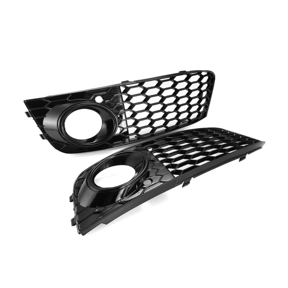 Auto-Frontgitter Auto Front Bumpe Grill Mesh Grille Nebel Licht Surround Abdeckung Paar Nebel Licht Gitter Für A4 B8 2009-2012 Auto-Frontgrill(Glossy Black) von AUGUST SNOW