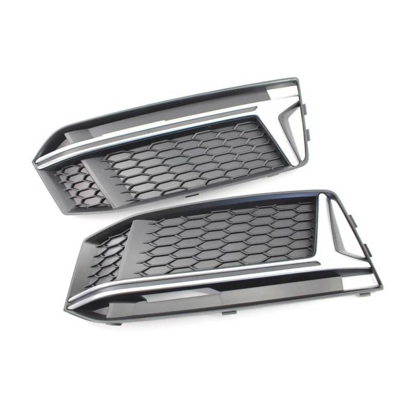 Auto-Frontgitter Auto Front Lower Bumper Nebel Licht Kühlergrill Für S4 A4 Für S-Line B9 2016-2018 Grill Mit Chrome Trim Auto-Frontgrill von AUGUST SNOW