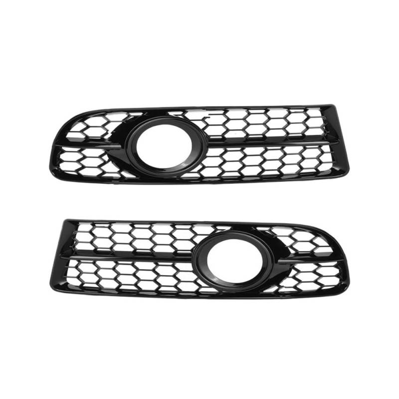 Auto-Frontgitter Für A4 B7 S4 B7 A4 S-Linie 2005-2008 Auto Front Stoßstange Nebel Licht Racing Grille Waben Mesh Nebel Lampe Grill Abdeckungen Auto-Frontgrill(Glossy Black) von AUGUST SNOW