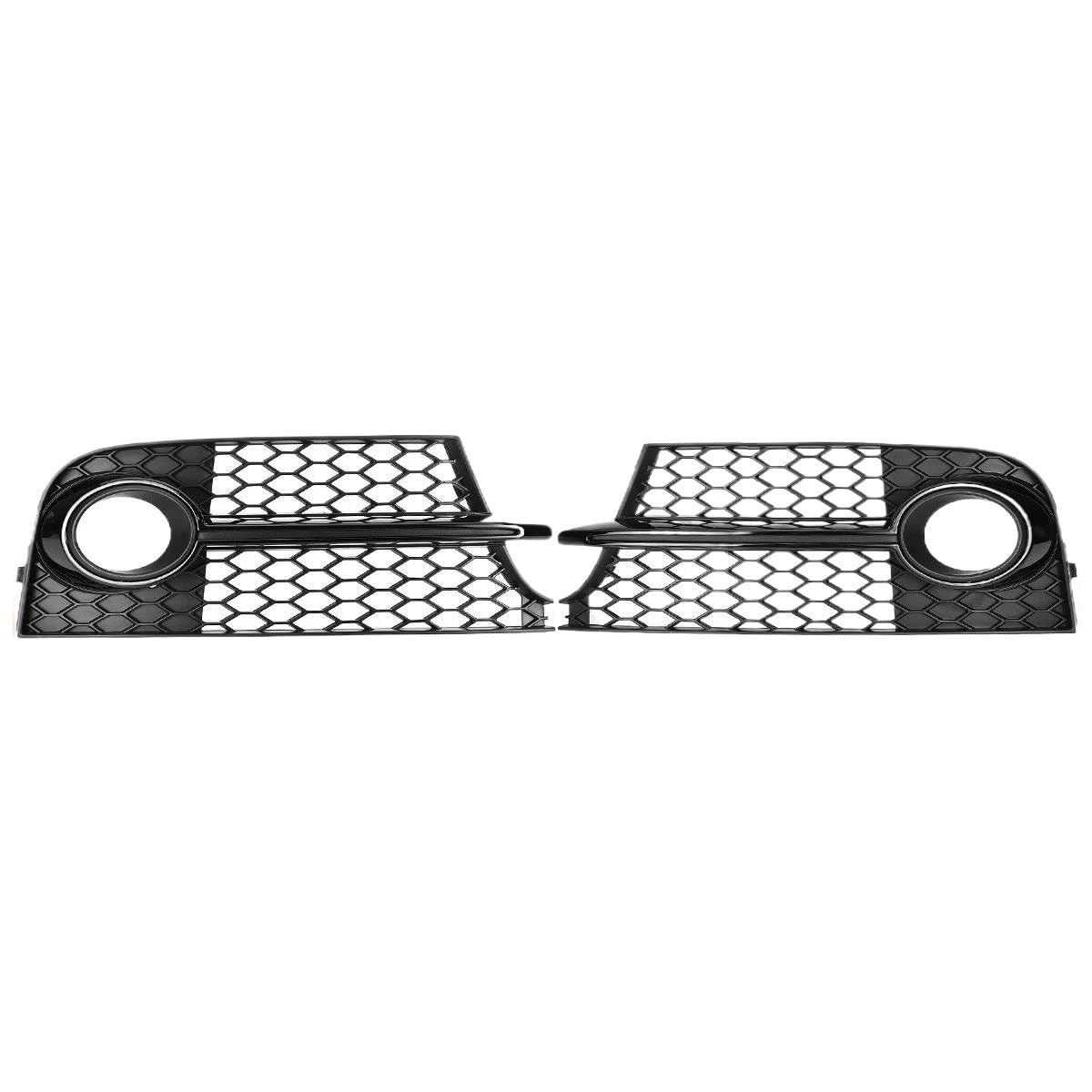 Auto-Frontgitter Für TT MK2 S-Line TTS 2011 2012 2013 2014 Frontstoßstange Nebelscheinwerfer Grillabdeckung 1 Paar Auto Wabennetz Nebelscheinwerfer Racing Grill Auto-Frontgrill(Glossy Black) von AUGUST SNOW