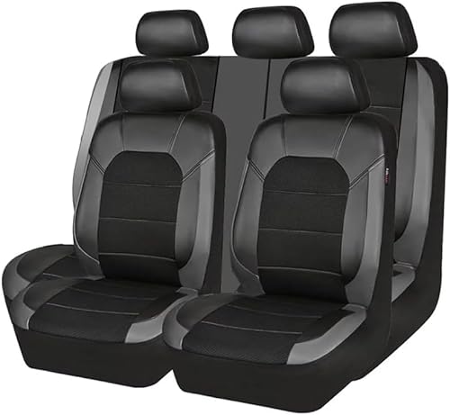 AUHOAZ Auto Sitzbezüge Sets für Toyota Land Cruiser 5-Seats J100 2000-2008, Leder Allwetter Wasserdicht Bequem Autositzbezüge Sitzschoner Full Set Sitzbezug Innenraum Zubehör, Grey von AUHOAZ