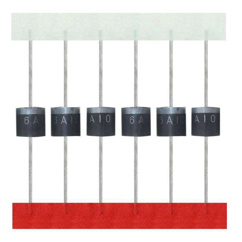 AUKENIEN 20 Stück 6A10 Gleichrichterdiode 6A 1000V R-6 Axial Gleichrichter Dioden 6 Ampere 1000 Volt Elektronische Silikondioden von AUKENIEN