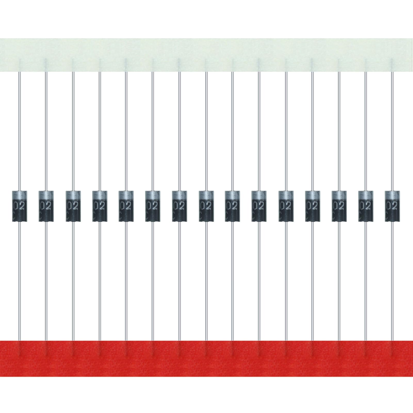 AUKENIEN 200 Stück 1N4002 Gleichrichterdiode 1A 100V DO-41 Axial 4002 1 Amp 100 Volt IN4002 Elektronische Silikondioden von AUKENIEN