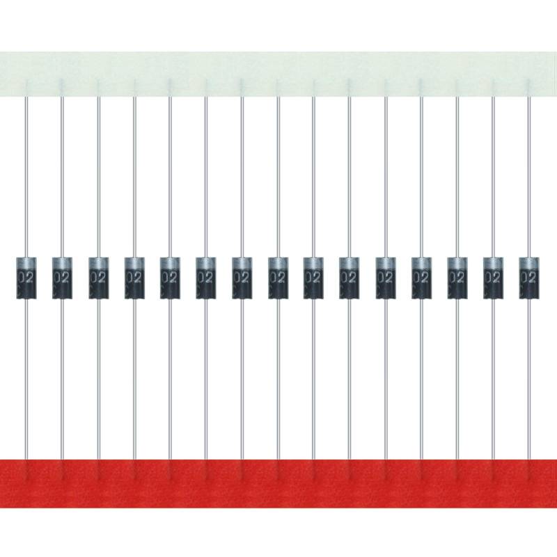 AUKENIEN 200 Stück 1N4002 Gleichrichterdiode 1A 100V DO-41 Axial 4002 1 Amp 100 Volt IN4002 Elektronische Silikondioden von AUKENIEN