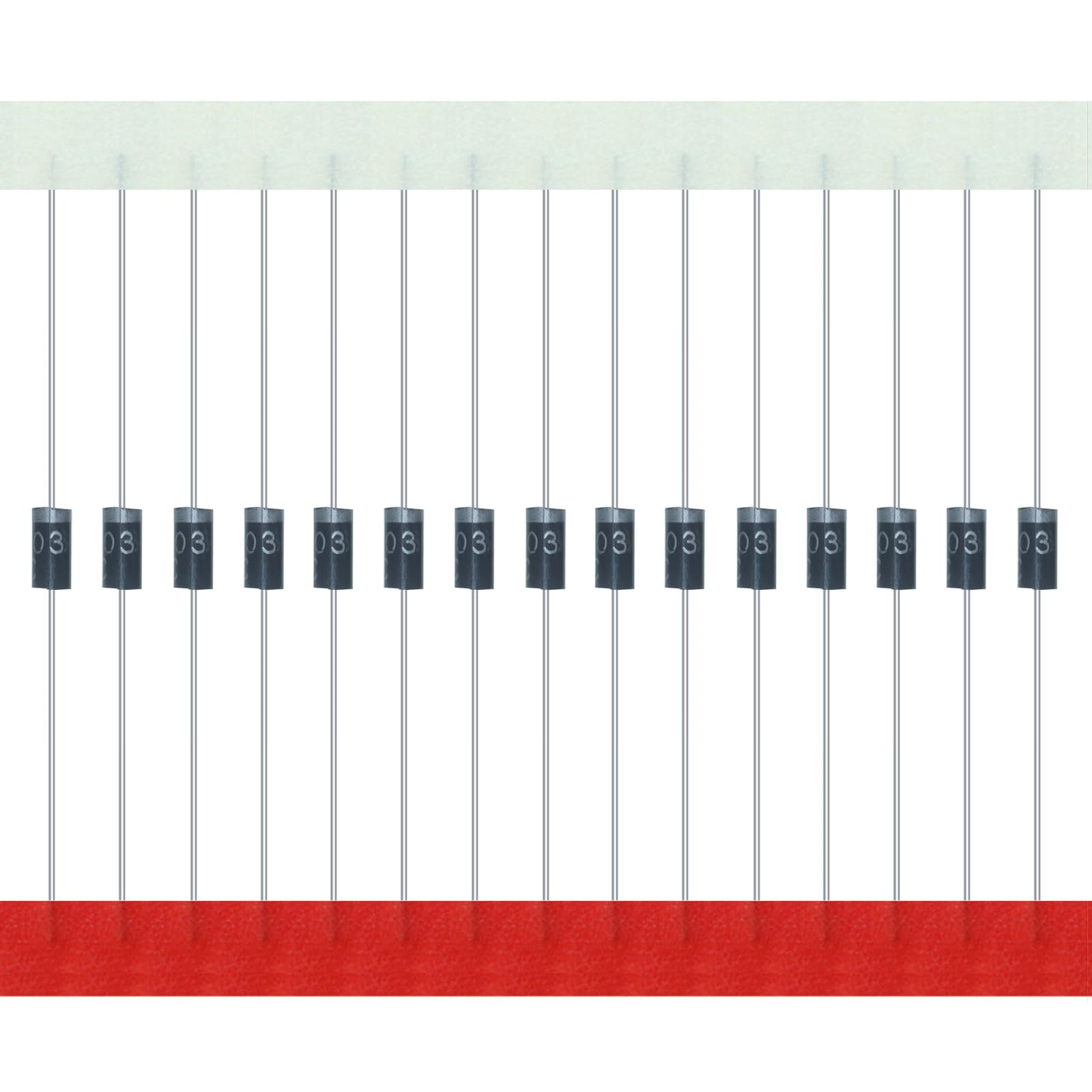 AUKENIEN 200 Stück 1N4003 Gleichrichterdiode 1A 200V DO-41 Axial 4003 1 Amp 200 Volt IN4003 Elektronische Silikondioden von AUKENIEN