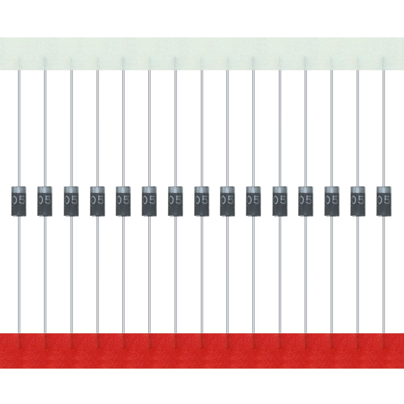 AUKENIEN 200 Stück 1N4005 Gleichrichterdiode 1A 600V DO-41 Axial 4005 1 Amp 600 Volt IN4005 Elektronische Silikondioden von AUKENIEN