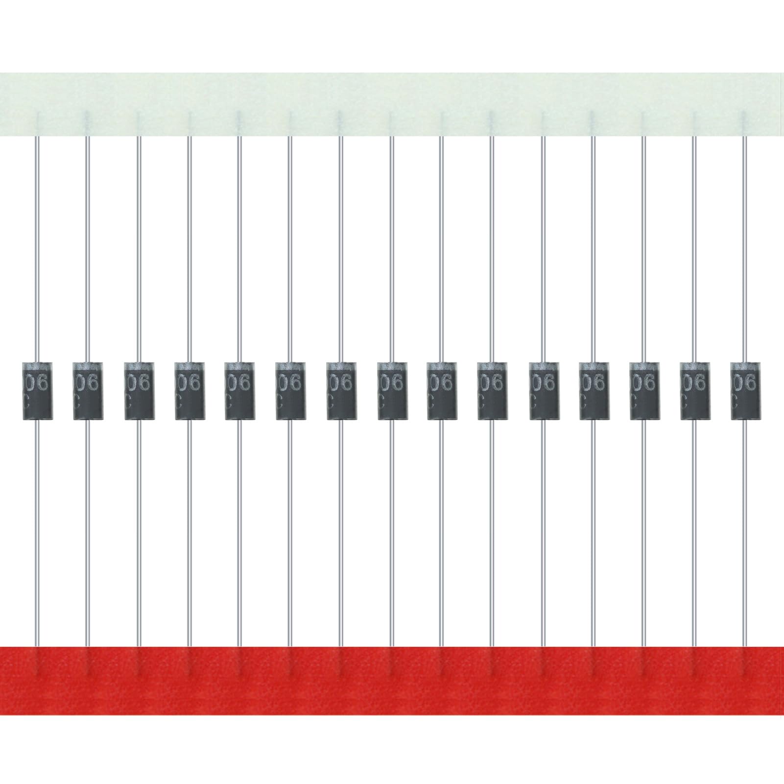AUKENIEN 200 Stück 1N4006 Gleichrichterdiode 1A 800V DO-41 Axial 4006 1 Amp 800 Volt IN4006 Elektronische Silikondioden von AUKENIEN