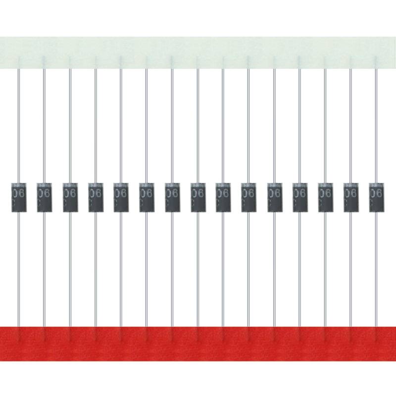 AUKENIEN 200 Stück 1N4006 Gleichrichterdiode 1A 800V DO-41 Axial 4006 1 Amp 800 Volt IN4006 Elektronische Silikondioden von AUKENIEN
