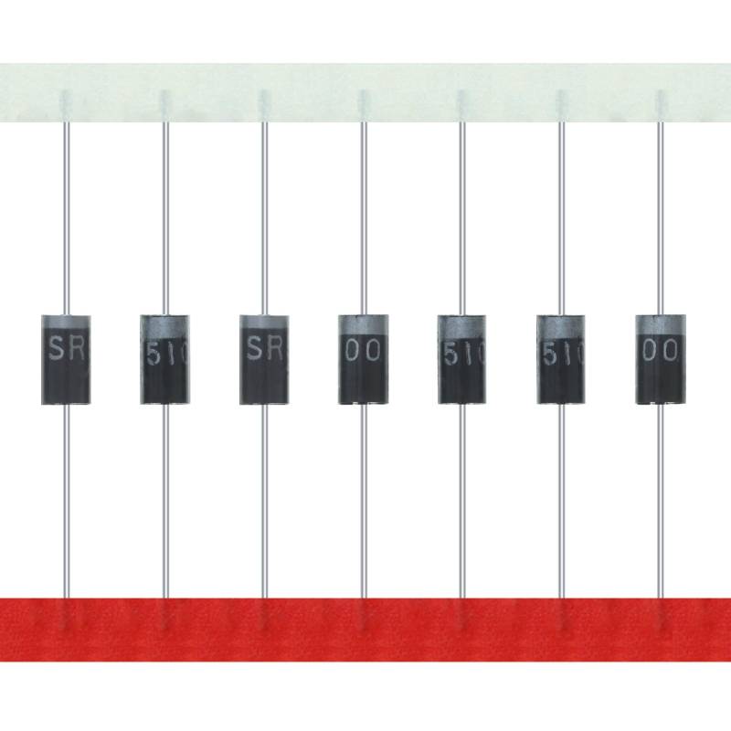 AUKENIEN SR5100 SB5100 Schottky Barrier Gleichrichter Diode 5A 100V DO-27 Axial Dioden 5 Ampere 100 Volt (Packung mit 20 Stück) von AUKENIEN