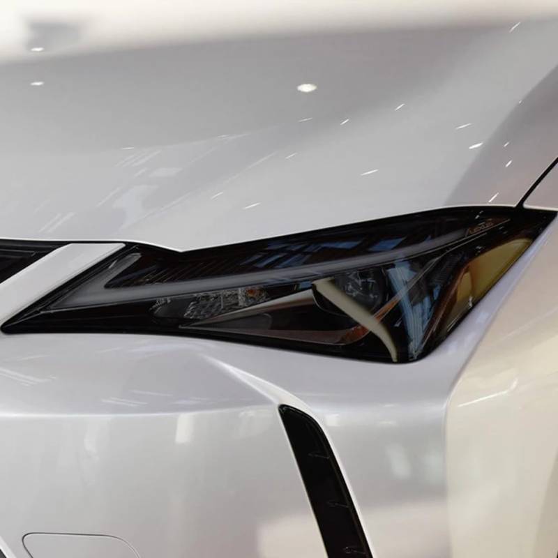 2 Stück Autoscheinwerfer Tönung Rauchschwarz Schutzfolie Transparenter TPU-Aufkleber, Für Lexus UX UX250h UX200 2019 2020 Zubehör von AULISHUO