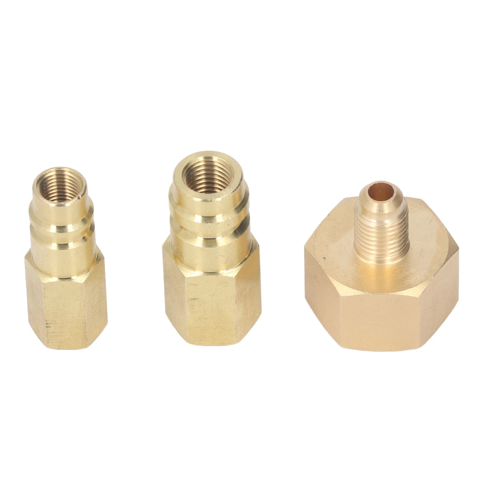 AUNMAS 3-teiliges AC-Umrüstadapter-Set, Kupfer-High-Low-Fitting-Nachrüst-Fitting-Adapter-Set, AC-Umrüstadapter-Teile für R134a-Klimaanlage von AUNMAS