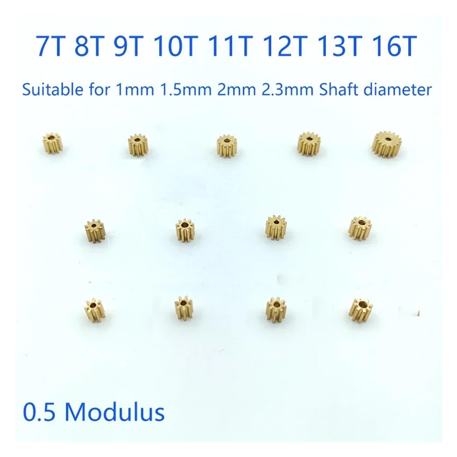 0.5M Modulus 7T 8T 9T 10T 11T 12T 13T 16T Teeth Metal Copper Brass Gear electronic starter Spindle Fit 1mm 1.5mm 2mm 2.3mm Shaft Diameter AUOQKQUT(C 8T 1.48mm Hole) von AUOQKQUT