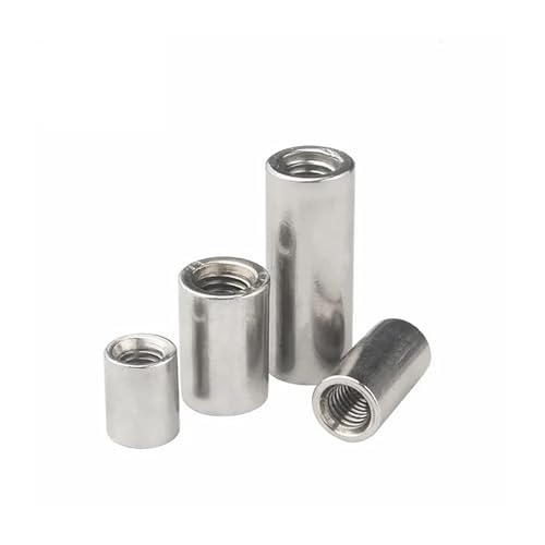 2/10pcs M3 M4 M5 M6 M8 M10 304 Stainless Steel Extend Long Lengthen Round Coupling Nut Connector Joint Sleeve Nut AUOQKQUT(10pcs M3x6x4mm) von AUOQKQUT