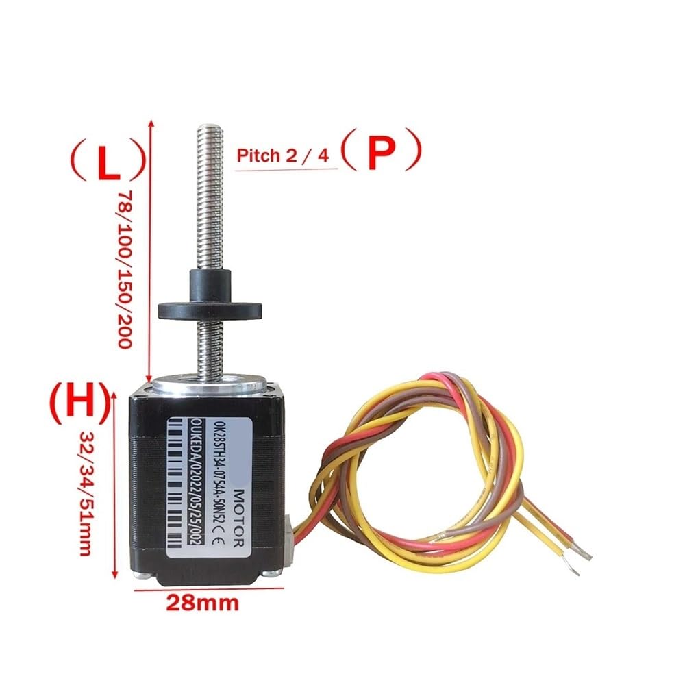 20/28MM Threaded Screw Shaft Step electronic starter Linear DC 12V-24V NEMA8 NEMA11 Screw electronic starter AUOQKQUT(28MM screw motor,2P 50L) von AUOQKQUT