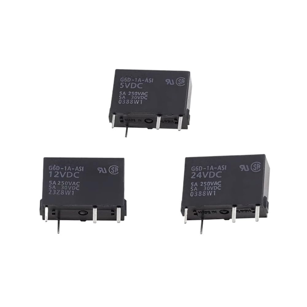 2PCS 5PCS G6D-1A-ASI-24VDC G6D-1A-ASI-5VDC G6D-1A-ASI-12VDC power relay 4 pin a group of normally open 5A AUOQKQUT(G6D-1A-ASI-12VDC,One Size) von AUOQKQUT