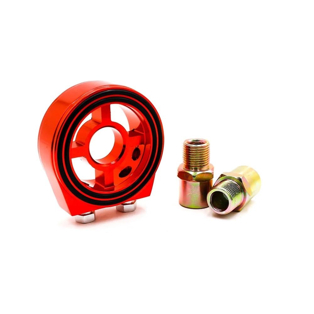 Oil Filter Cooler Sandwich Plate Adaptor M20*1.5 And 3/4-16 Sandwich Adapter Oil Gauge TT100337 AUOQKQUT(Red) von AUOQKQUT