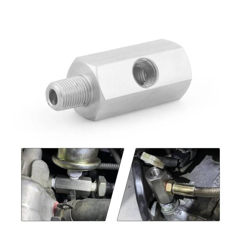 Stainless Steel Side Holes Oil Pressure Sensor Connector 1/8"NPT Female To M12 M10 M14 Feed Line Gauge Tee Adapter AUOQKQUT(1-4NPT) von AUOQKQUT