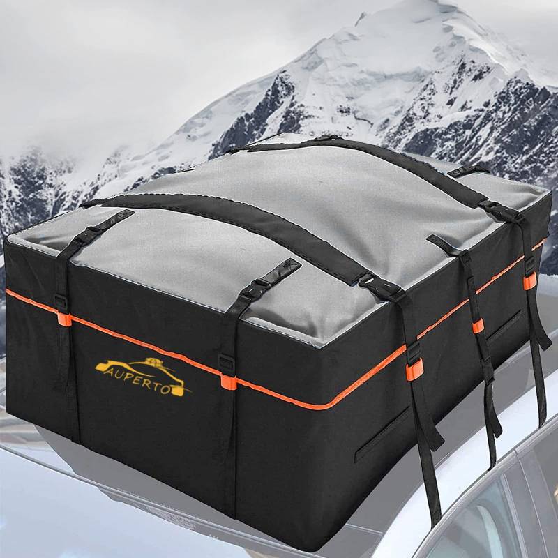 AUPERTO Dachbox, 538L Auto Dachkoffer Faltbare Gepäckbox mit Anti-Rutsch Matte + 4 Türhaken + Sperren, Wasserdicht Schwerlast 600D Dachboxen Dachgepäckträger Tasche für Reisen und Gepäcktransport von AUPERTO