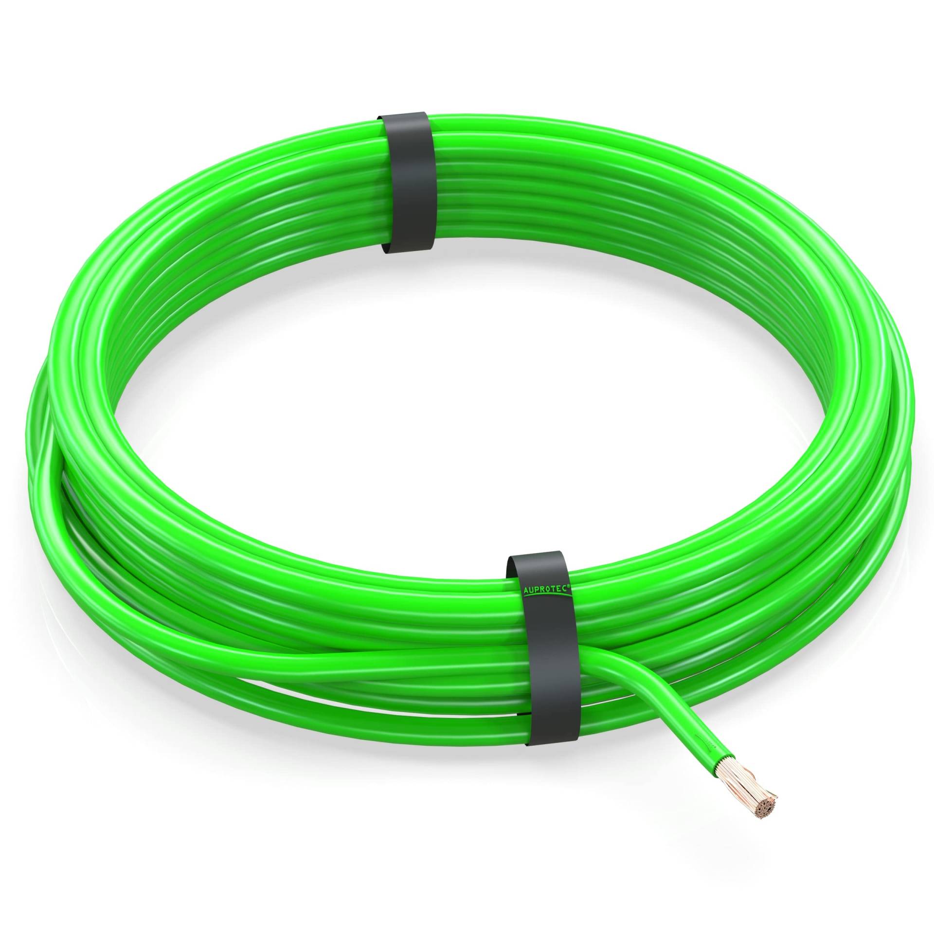 AUPROTEC 5m Fahrzeugleitung 4,0 mm² FLRY-B Auto Kabel als Ring Farbe grün von AUPROTEC