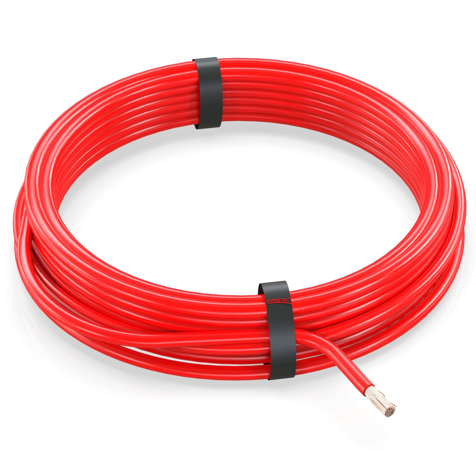 AUPROTEC 5m Fahrzeugleitung 4,0 mm² FLRY-B Auto Kabel als Ring Farbe rot von AUPROTEC