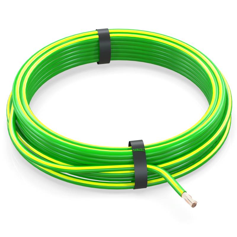 AUPROTEC 5m Fahrzeugleitung 6,0 mm² FLRY-B Auto Kabel als Ring Farbe grün-gelb von AUPROTEC