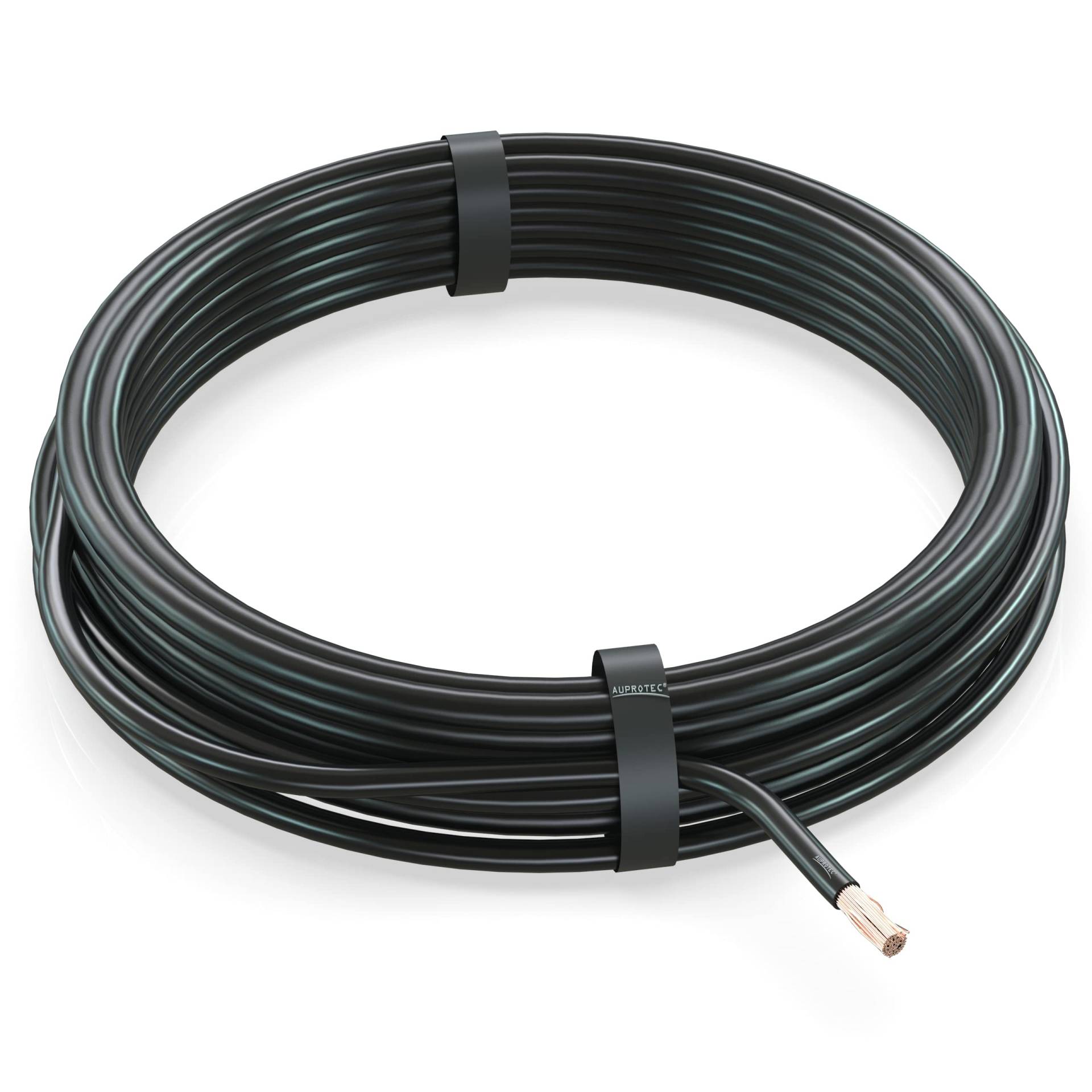 AUPROTEC 5m Fahrzeugleitung 6,0 mm² FLRY-B Auto Kabel als Ring Farbe schwarz von AUPROTEC