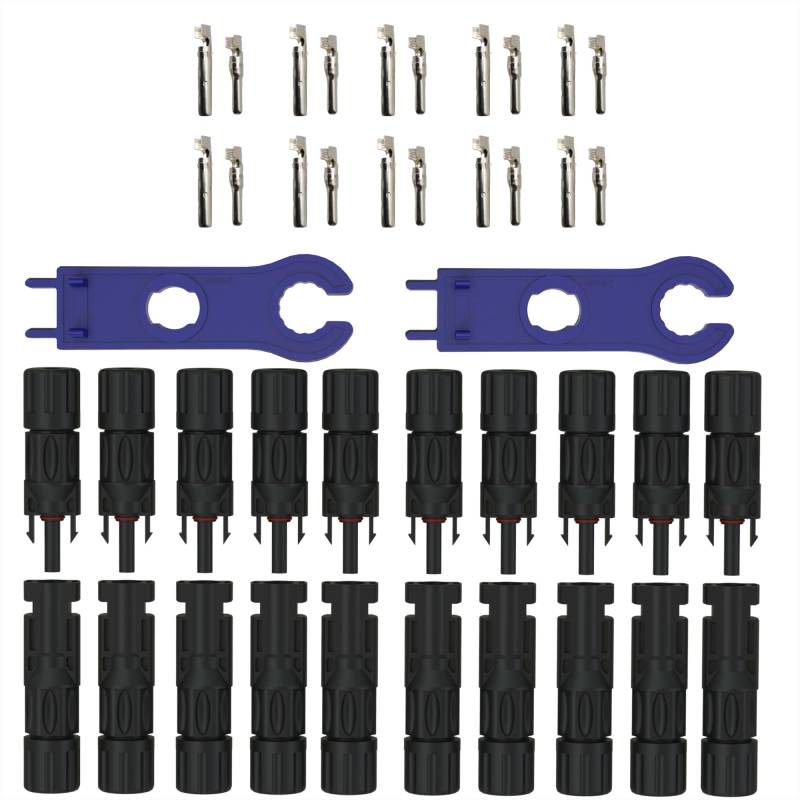 AUPROTEC 10 Paar Solarstecker PV Verbinder für Solarkabel 2,5-6mm² Kabelstecker Set Männlich/Weiblich Photovoltaik Steckverbinder Solarpanel Stecker von AUPROTEC