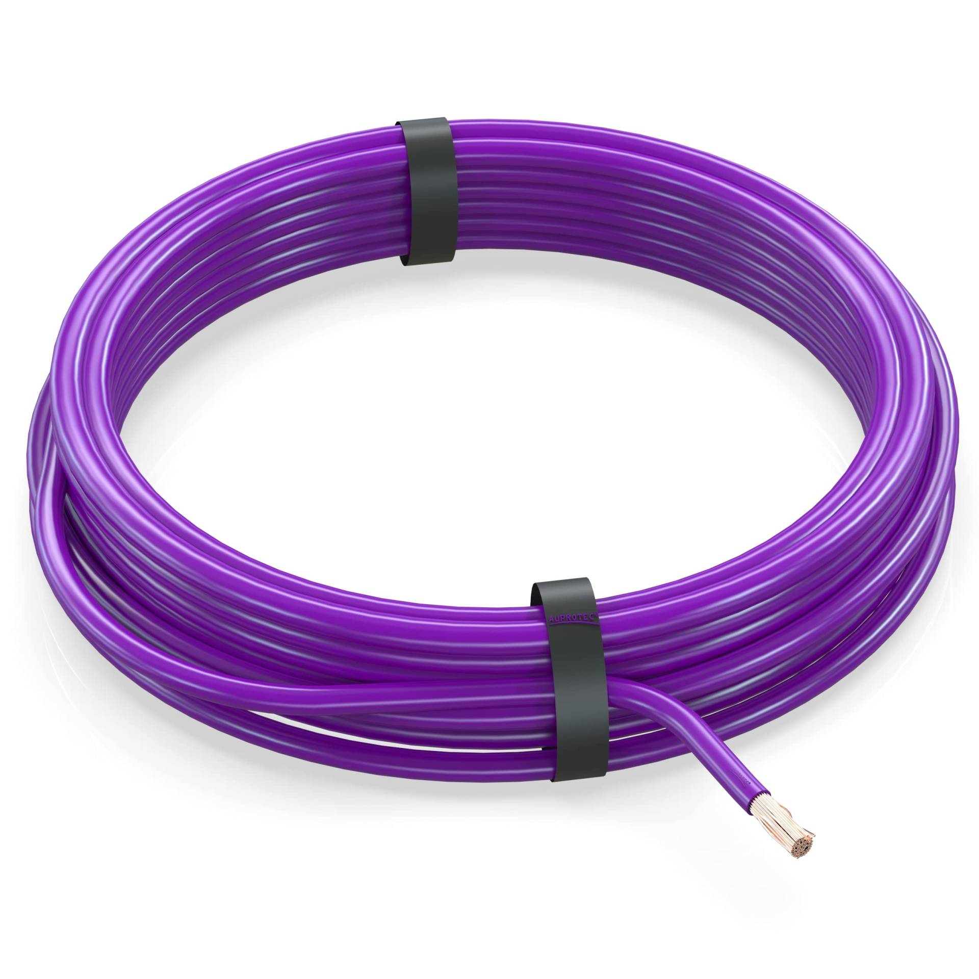 AUPROTEC 10m Fahrzeugleitung 0,50 mm² FLRY-B Auto Kabel als Ring Farbe violett von AUPROTEC