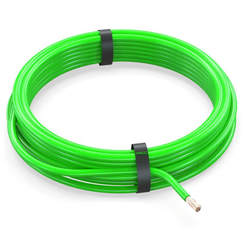 AUPROTEC 10m Fahrzeugleitung 1,0 mm² FLRY-B Auto Kabel als Ring Farbe grün von AUPROTEC