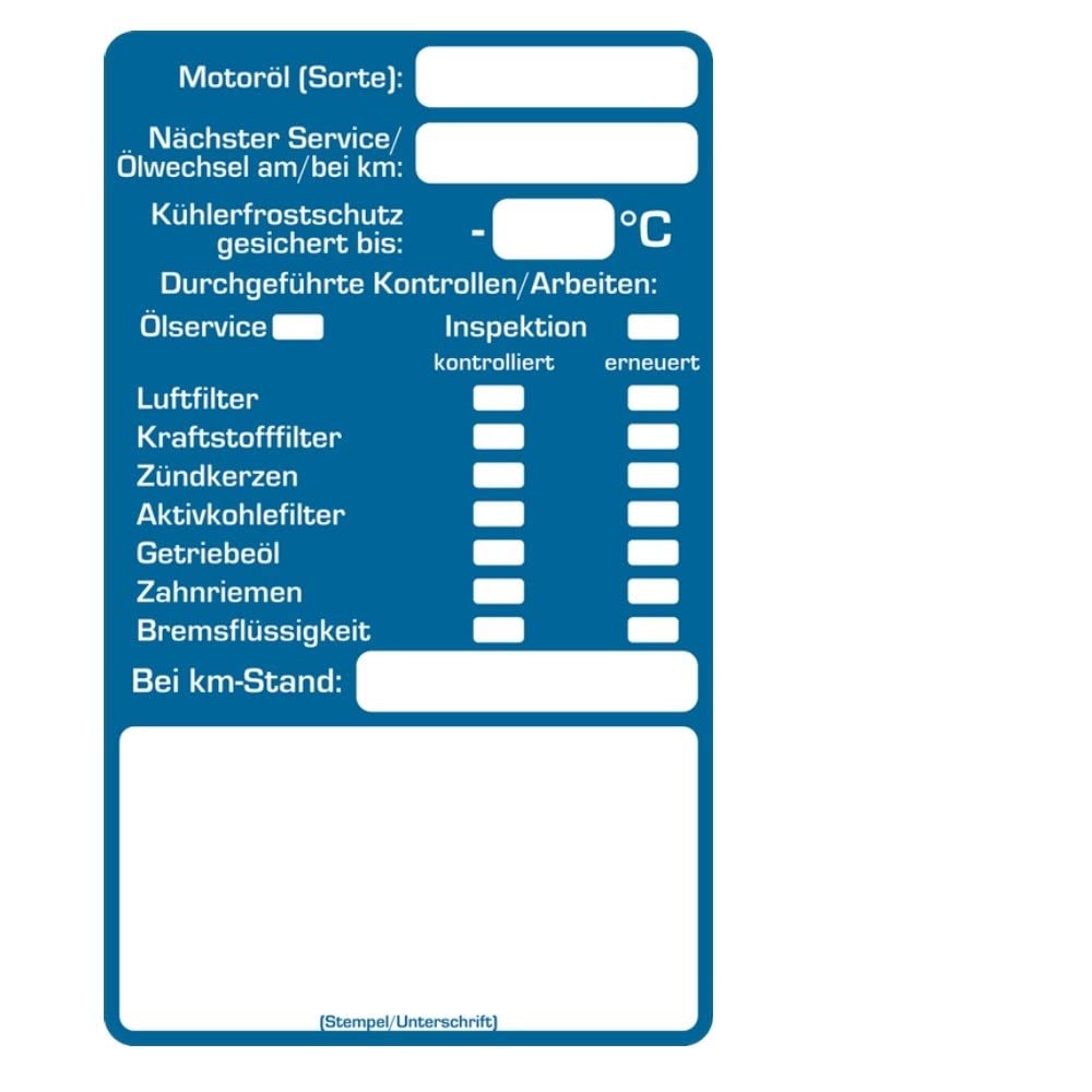 AUPROTEC Kundendienst Aufkleber Werkstatt Serviceaufkleber Auswahl: 25 Stück, Inspektionsaufkleber von AUPROTEC