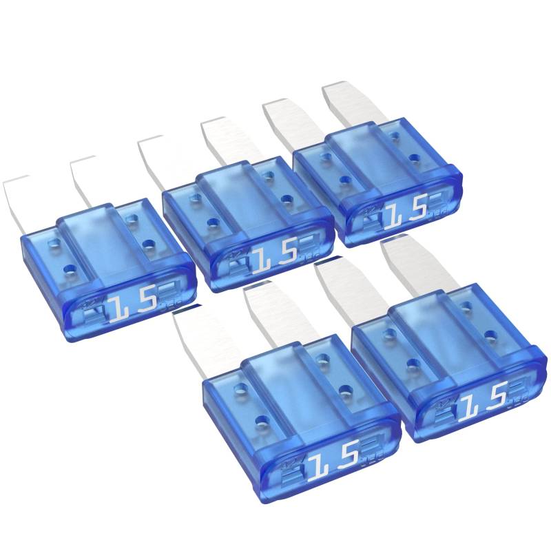 AUPROTEC Micro 2 Kfz Sicherungen Flachstecksicherungen MikrOTO II 5A - 30A Auswahl: 15A Ampere blau, 5 Stück von AUPROTEC