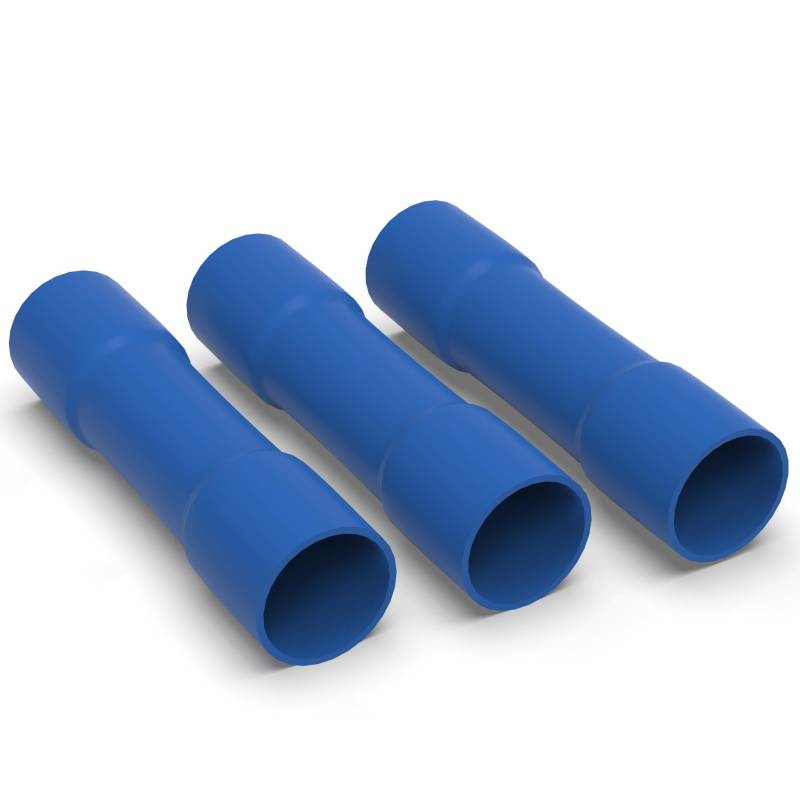 AUPROTEC Stoßverbinder blau für 1,5-2,5 mm² Kabel Quetschverbinder PVC isoliert Leitungsverbinder 100 Stück von AUPROTEC