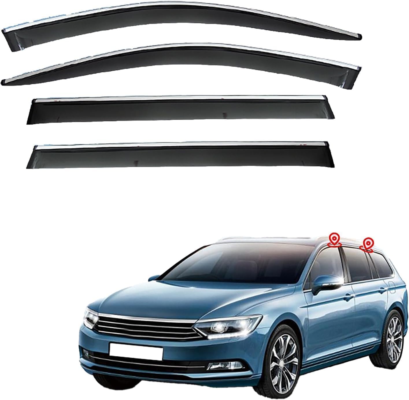 AUREIN 4 Stück Autofenster Windabweiser für VW Passat Alltrack B8 2016-2020 2021 2022 2023+, Autofenster Regenschutz Sonnenschutz Regenabweiser Deflektoren Guard Zubehör von AUREIN