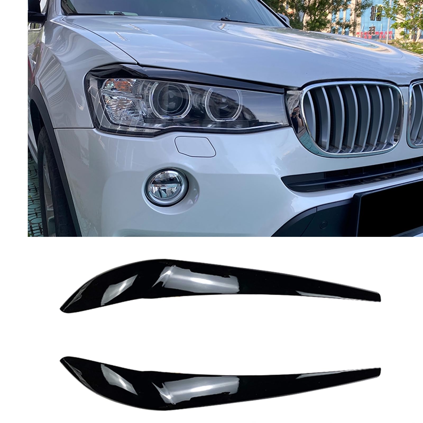 2 x Scheinwerfer-Augenbrauen Trim für BMW X3 F25 X4 F26 2014-2017 15 von AUSMILA