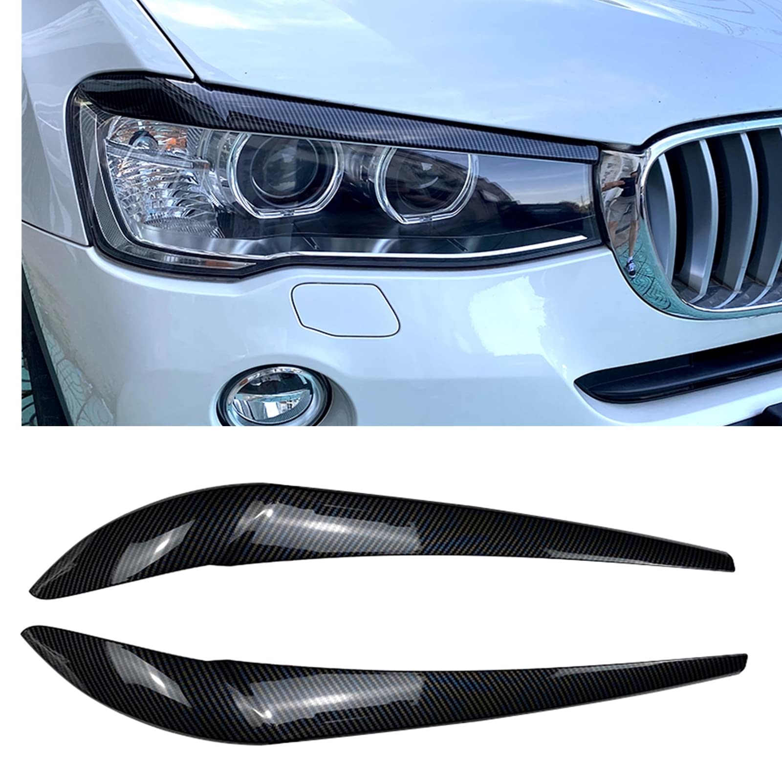 2 x Scheinwerfer-Augenbrauen Trim für BMW X3 F25 X4 F26 2014-2017 15 von AUSMILA