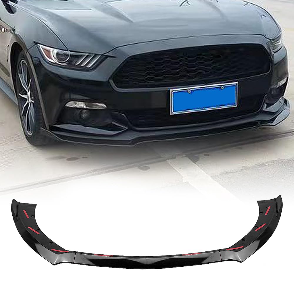 Auto Frontstoßstange Spoiler Lippe Kit für Ford Mustang 2015-2017 2016 Glänzend Schwarz von AUSMILA