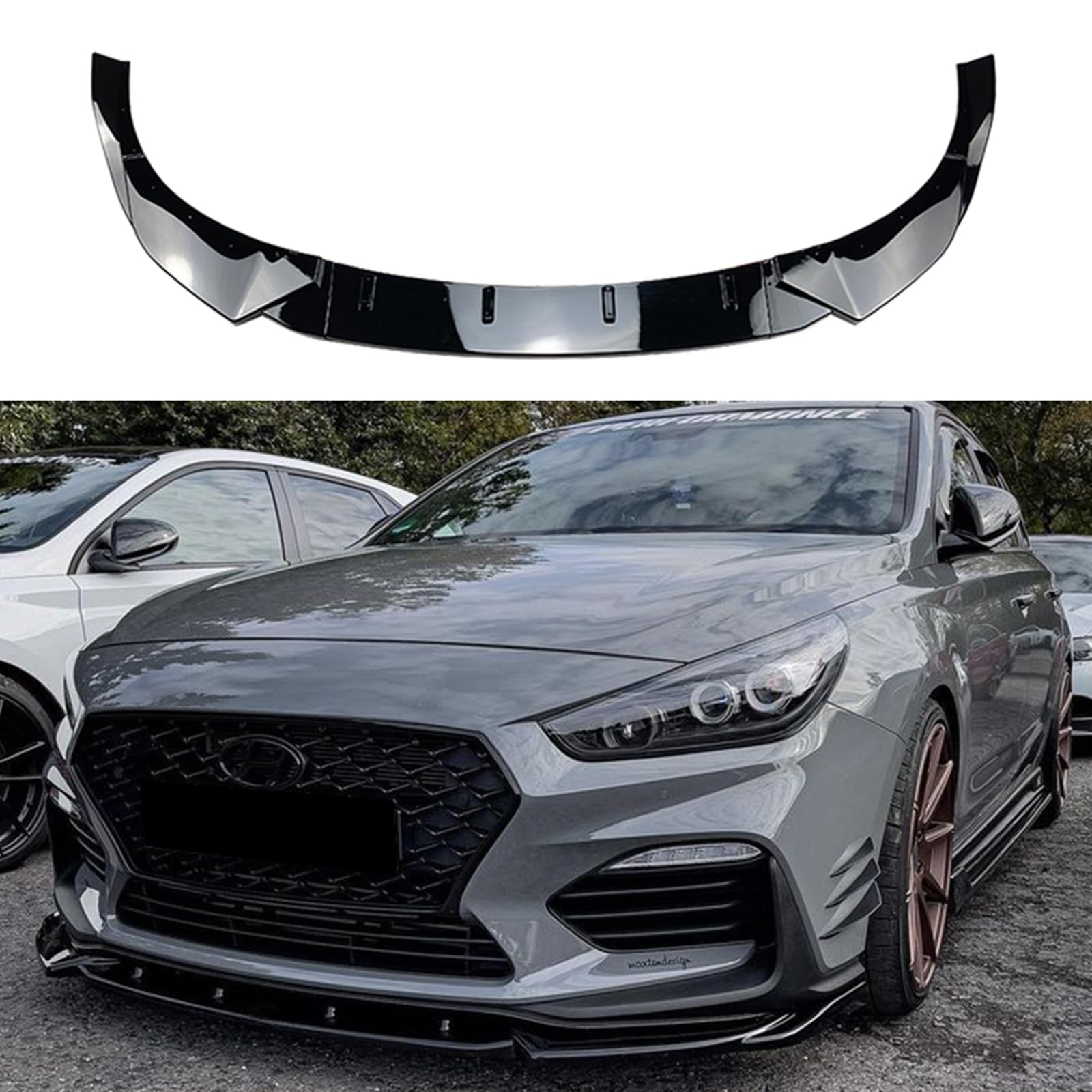 Auto Frontstoßstange Spoiler Lippe für Hyundai I30N MK3 Schrägheck 2017-2019 von AUSMILA