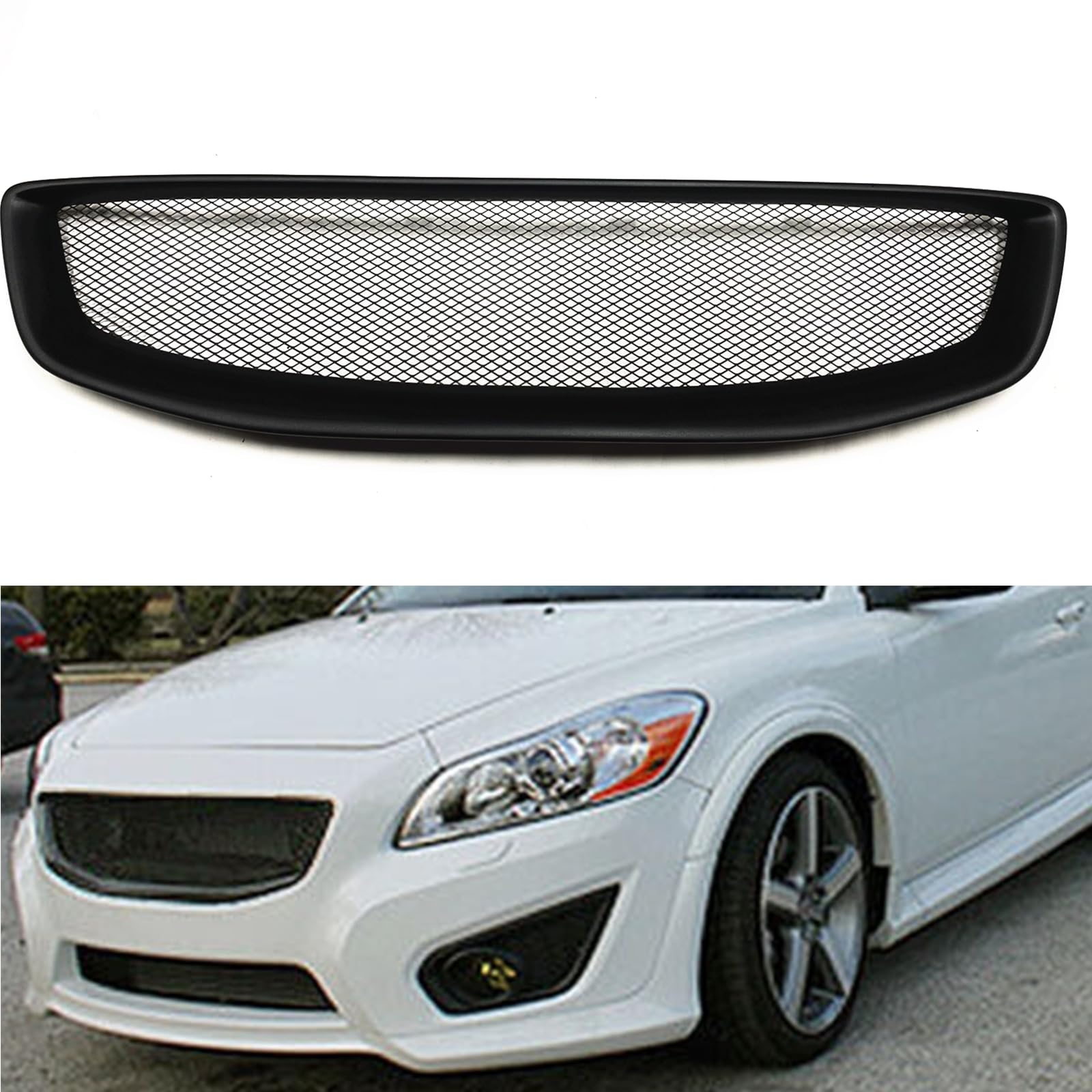 Front-Stoßstangengitter, Waben-Design, für Volvo C30 2011–2013, Fiberglas von AUSMILA