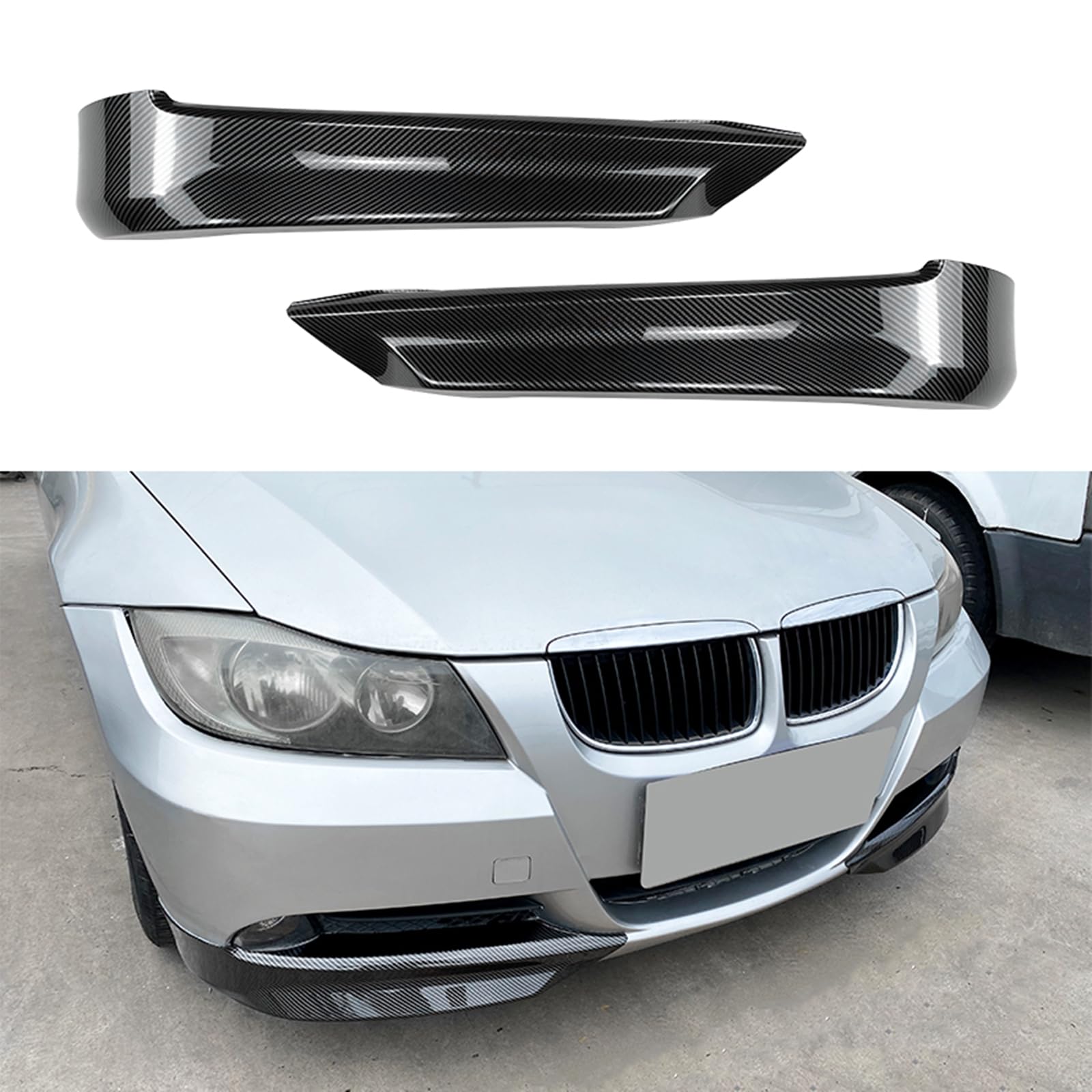 Frontstoßstange Seitenspoiler Abdeckung für BMW 3er E90 E91 05-08 Carbonfaser-Optik von AUSMILA