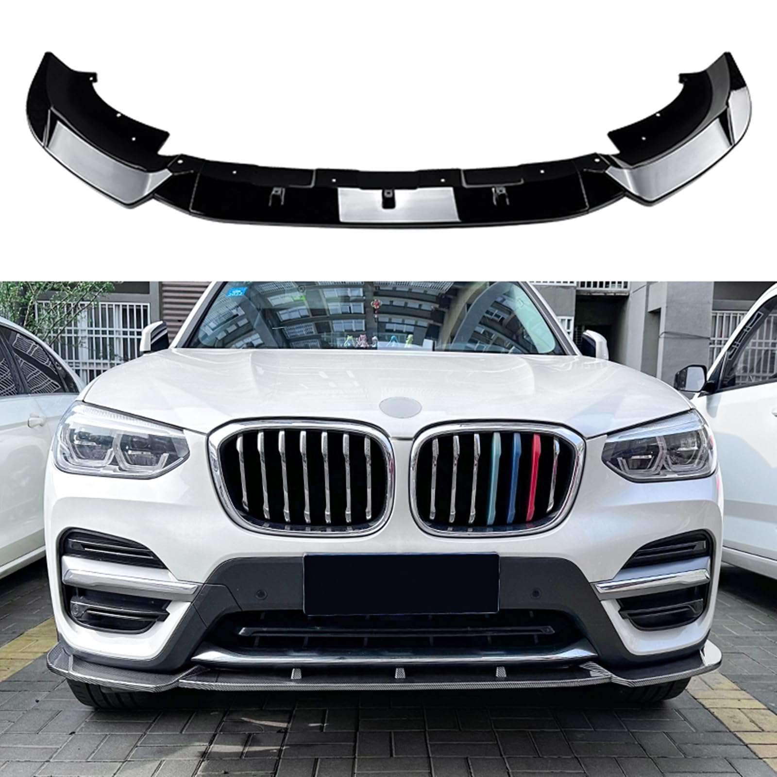 Frontstoßstange Spoiler Splitter Lippe Karosserie Kit für BMW X3 X4 G01 G02 2018-2021 von AUSMILA