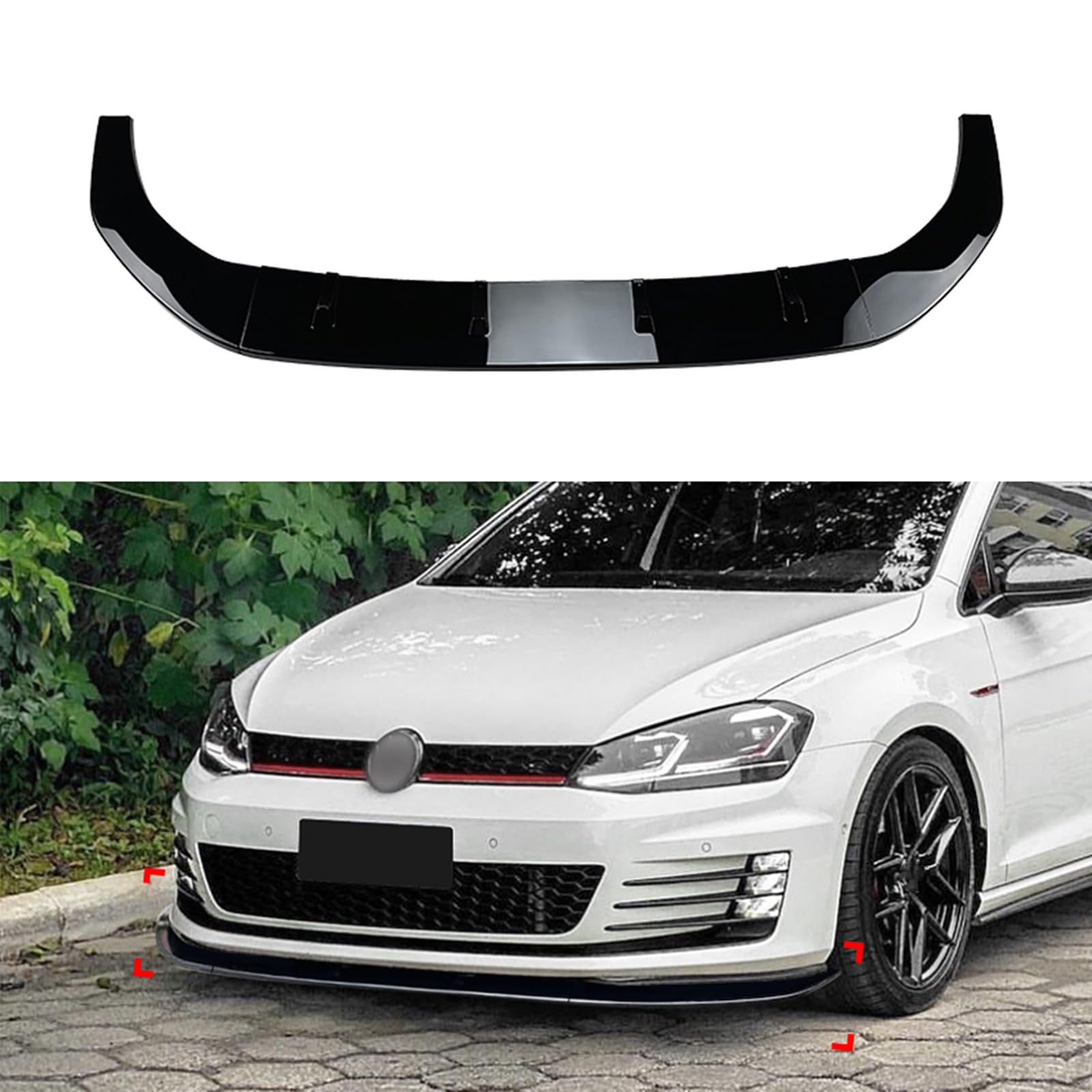 Frontstoßstange Spoilerlippe für Volkswagen Golf 7 MK7 GTI R Rline 2013-2016 Schwarz von AUSMILA