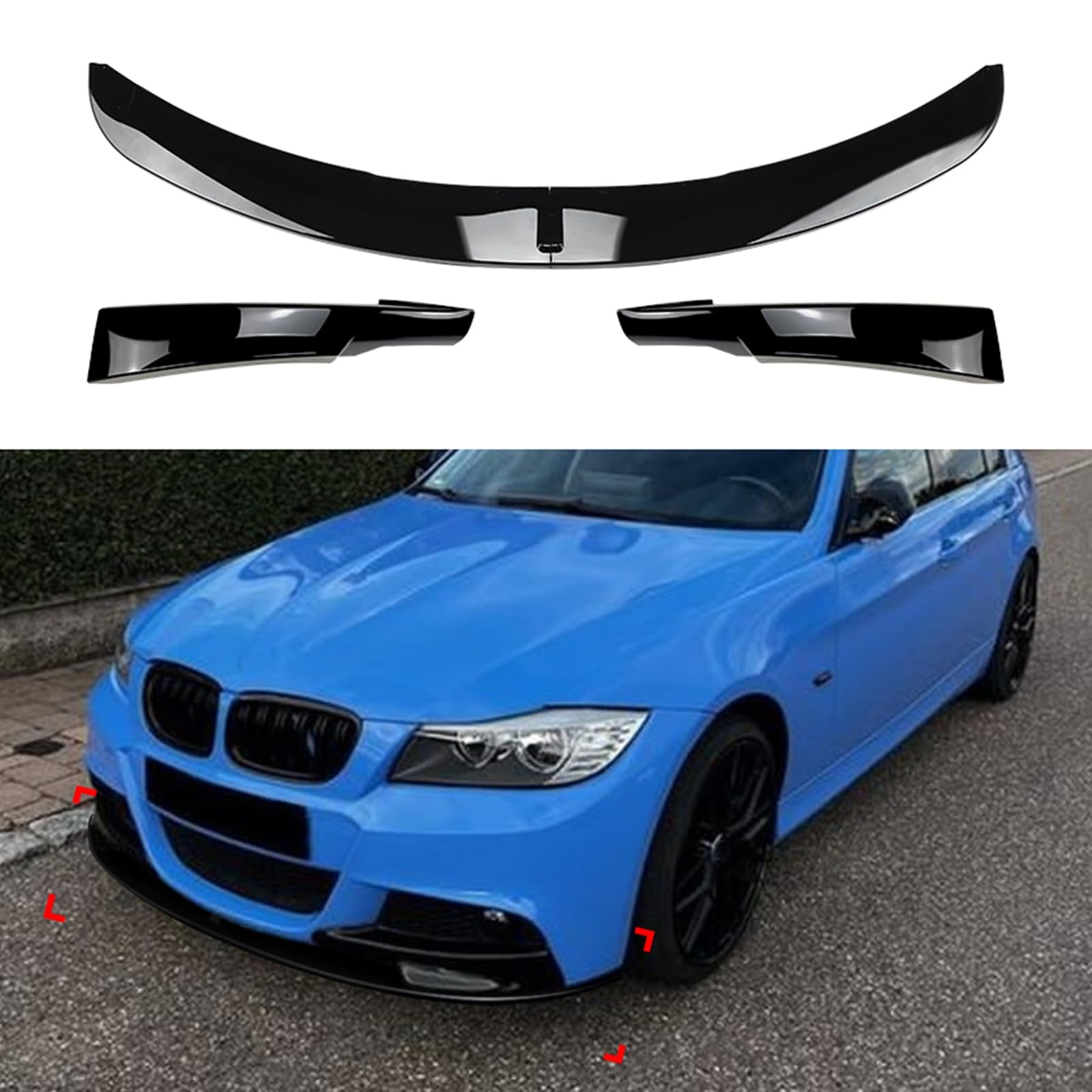 Frontstoßstangen-Spoiler-Splitter-Kit für BMW 3er E90 E91 LCI 325i 335i 2009-2012 von AUSMILA