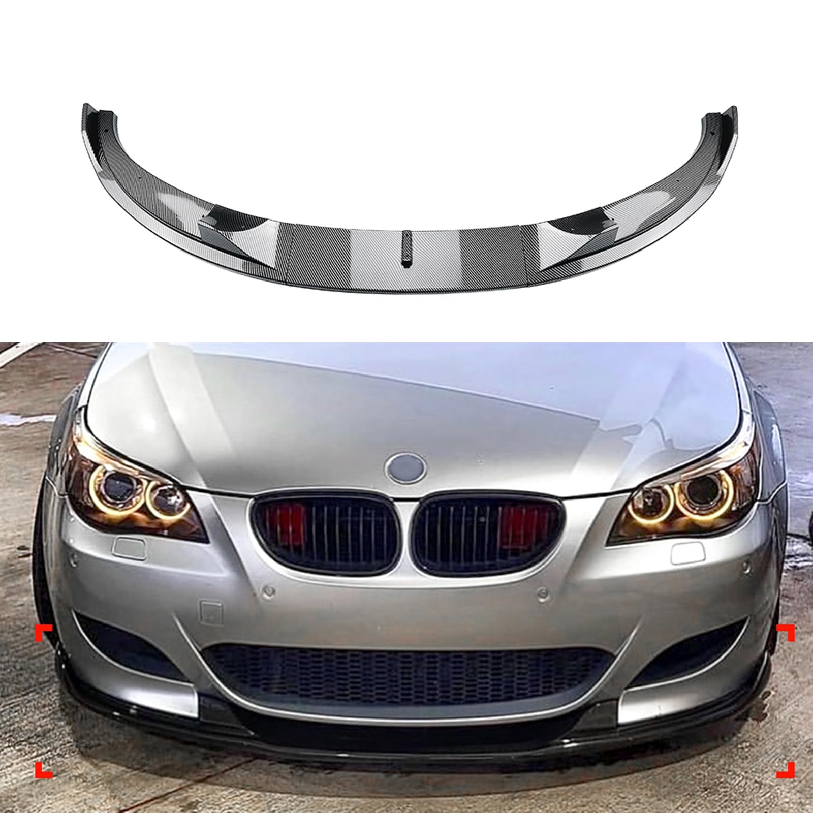 Frontstoßstangen-Spoiler-Splitter-Lippenkörper-Kit für BMW 5er-Serie E60 E61 M5 2005-2010 von AUSMILA