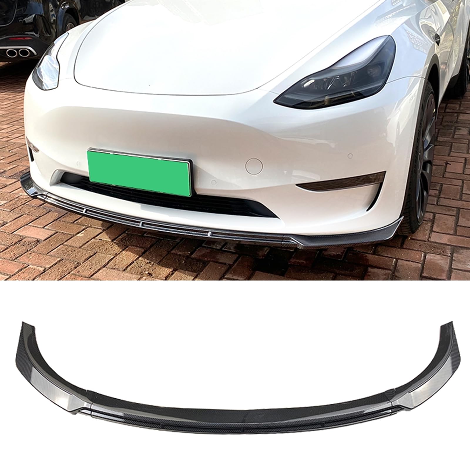 Frontstoßstangen-Spoilerlippen-Set für Tesla Model Y 2020 2021 2023, 3 Stück von AUSMILA