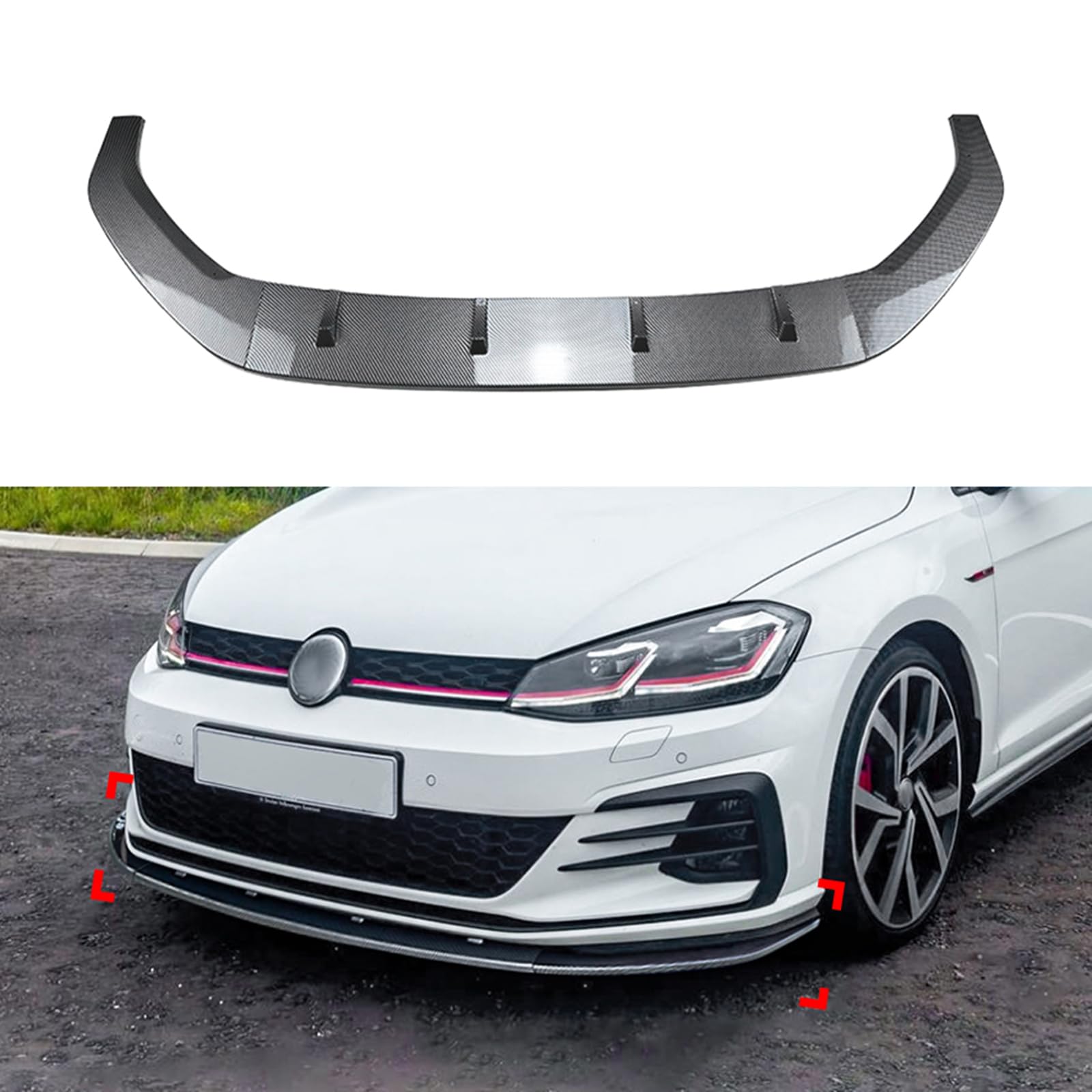 Für Golf MK7.5 GTI R Rline 2017-2019 Auto Frontstoßstange Spoiler Lippe Karosserie Kit von AUSMILA