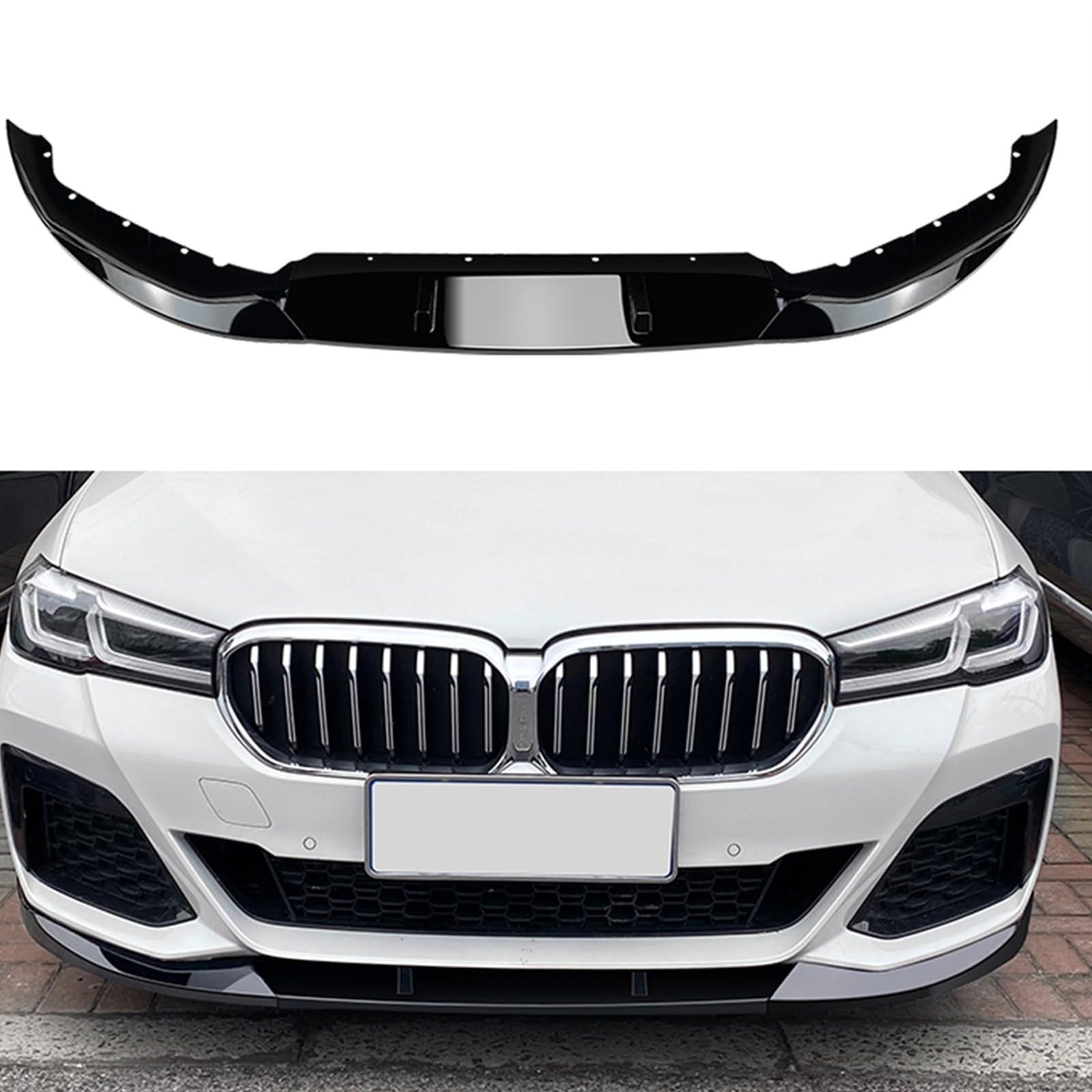 Glänzende schwarze Frontstoßstangenspoilerlippe für BMW 5er G30 M Sport 21-23 von AUSMILA