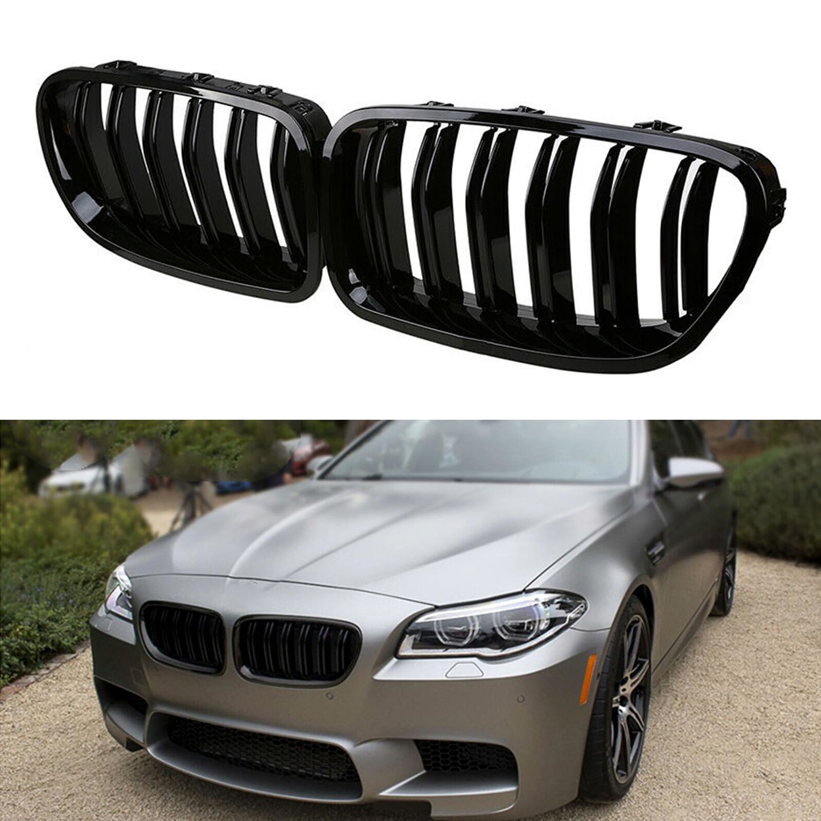 Glänzender schwarzer Kühlergrill für BMW 5er-Serie F10 Limousine 2010–2017 2011 von AUSMILA