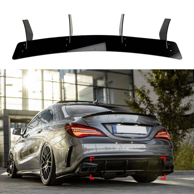 Heckdiffusor Lippe Shark Fin Cover Splitter für Benz CLA W117 CLA45 AMG 2016-2019 von AUSMILA